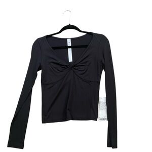 Lululemon - Modal Silk Blend V Neck Long Sleeve, Black Color, Size Mediu…